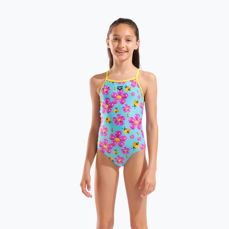 Детски цял бански костюм arena Spring Lightdrop Back water multi/yellow star 5
