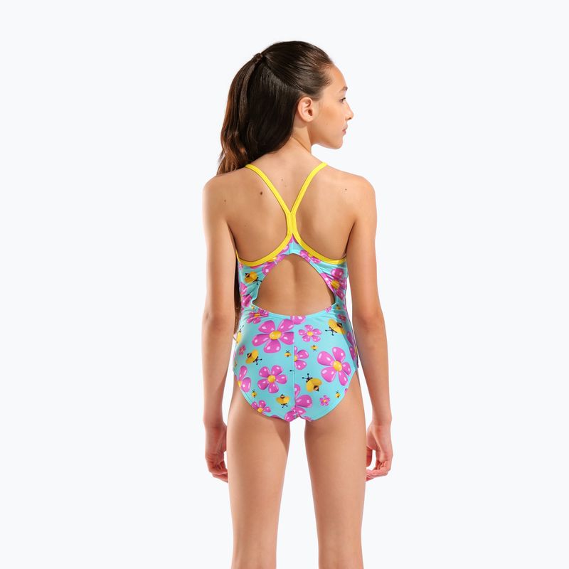 Детски цял бански костюм arena Spring Lightdrop Back water multi/yellow star 7