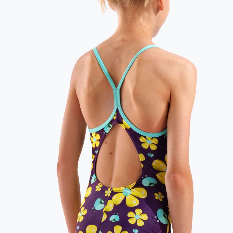 Детски цял бански костюм arena Spring Lightdrop Back plum multi/water 9