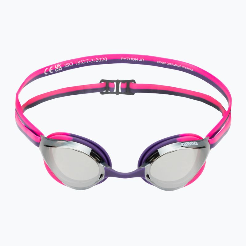 Детски очила за плуване Arena Python Mirror Jr silver/shocking pink/plum 2