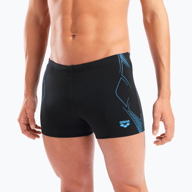 Мъжки боксерки за плуване arena Graphic Swim Short black/turquoise 8