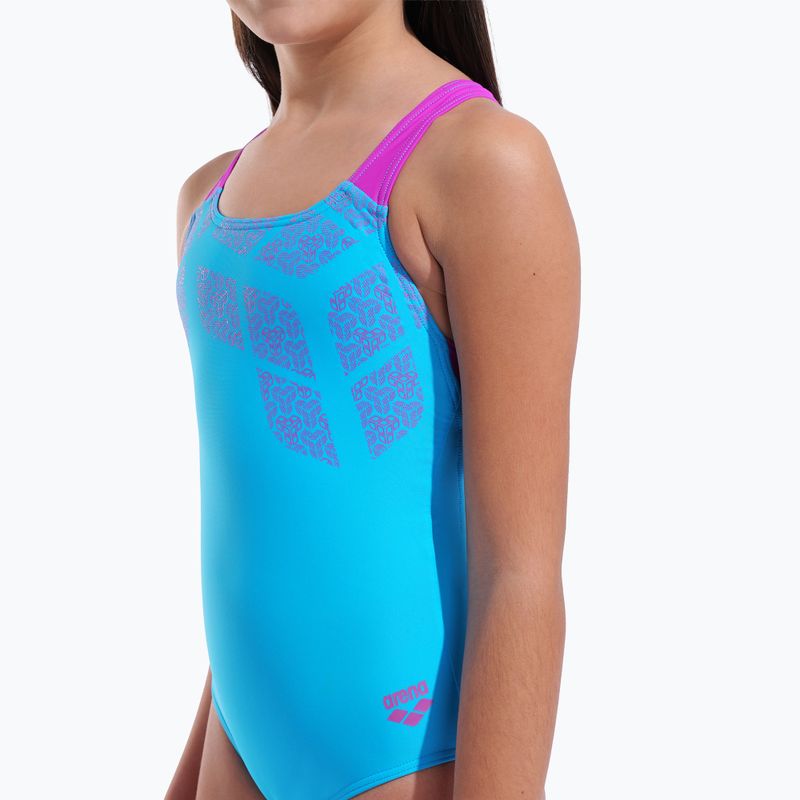 Детски цял бански костюм arena Kikko Swim Pro Back turquoise/very fuchsia 8
