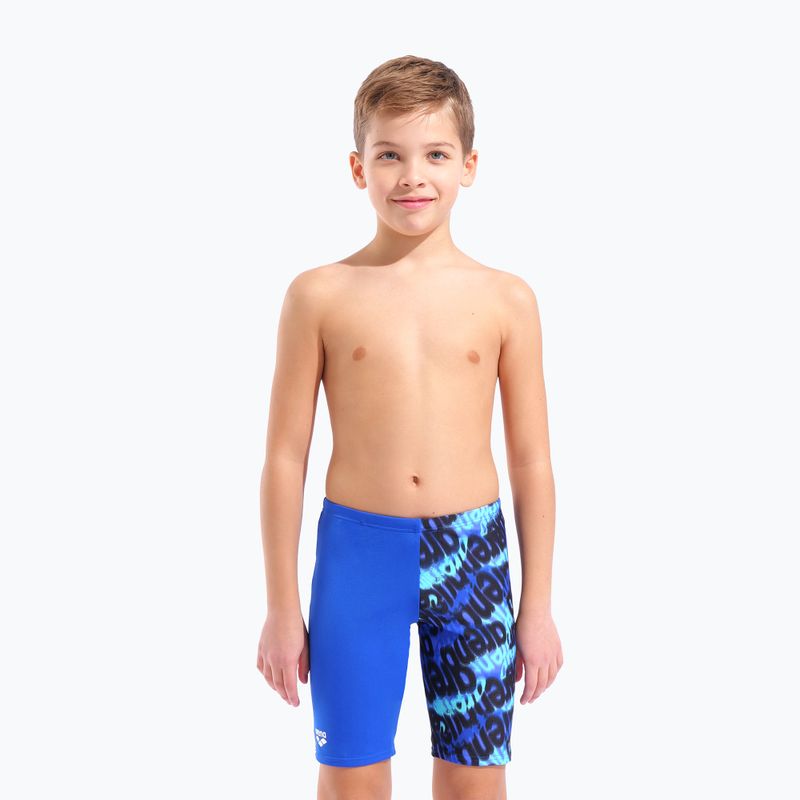 Детски джамъри arena Crowded Swim Jammer neon blue/neon blue multi 5