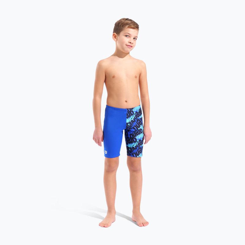 Детски джамъри arena Crowded Swim Jammer neon blue/neon blue multi 6