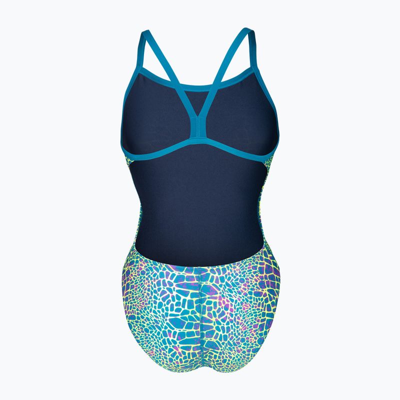 Дамски цял костюм за плуване arena Snake Skin Challenge blue cosmo multi/blue cosmo 2
