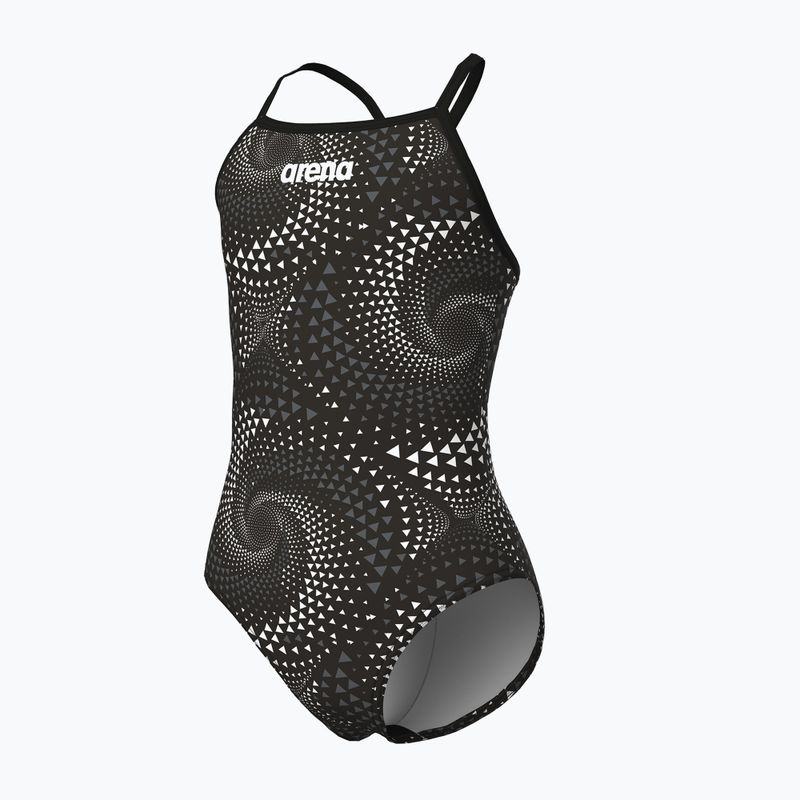 Детски цял бански костюм arena Fireflow Lightdrop Back black/team black 3