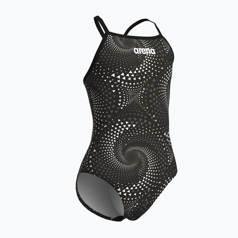 Детски цял бански костюм arena Fireflow Lightdrop Back black/team black 4