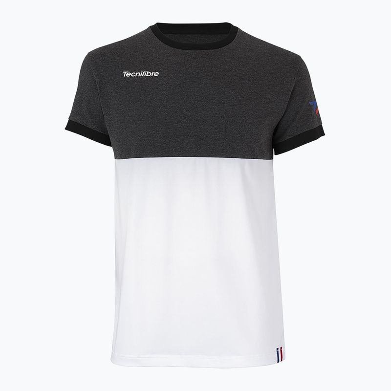 Детска тениска за тенис Tecnifibre Stretch в бяло и черно 22F1ST F1 6