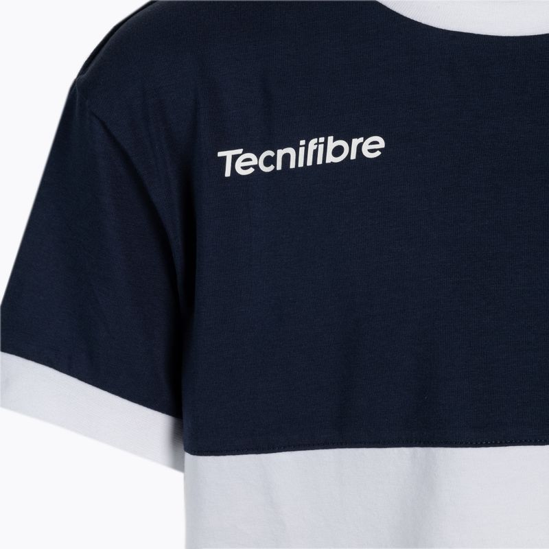 Детска тениска за тенис Tecnifibre Stretch в бяло и синьо 22F1ST F1 3