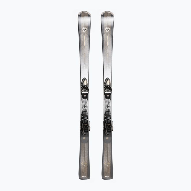 Дамски ски за спускане Rossignol Nova 8 + XP11 връзки тъмно сиво/златно