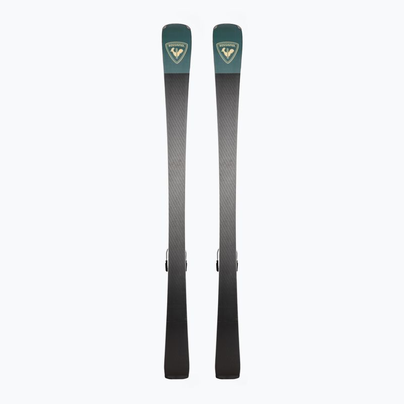 Дамски ски за спускане Rossignol Nova 10 + XP11 връзки черно/металическо зелено 3