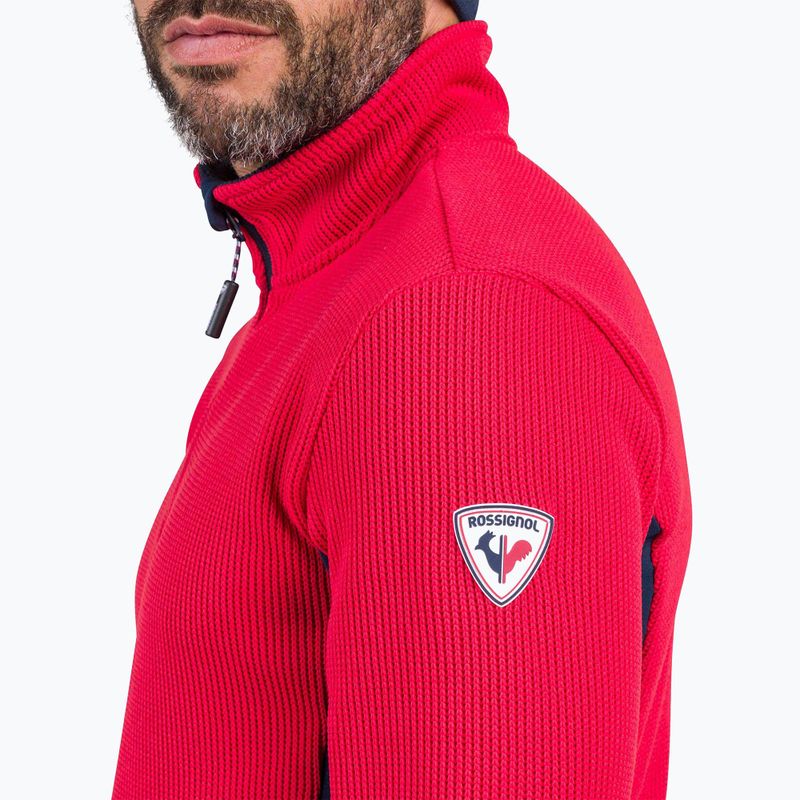 Мъжки скиорски суитшърт Rossignol Cieloalto Fleece Half zip sports red 5