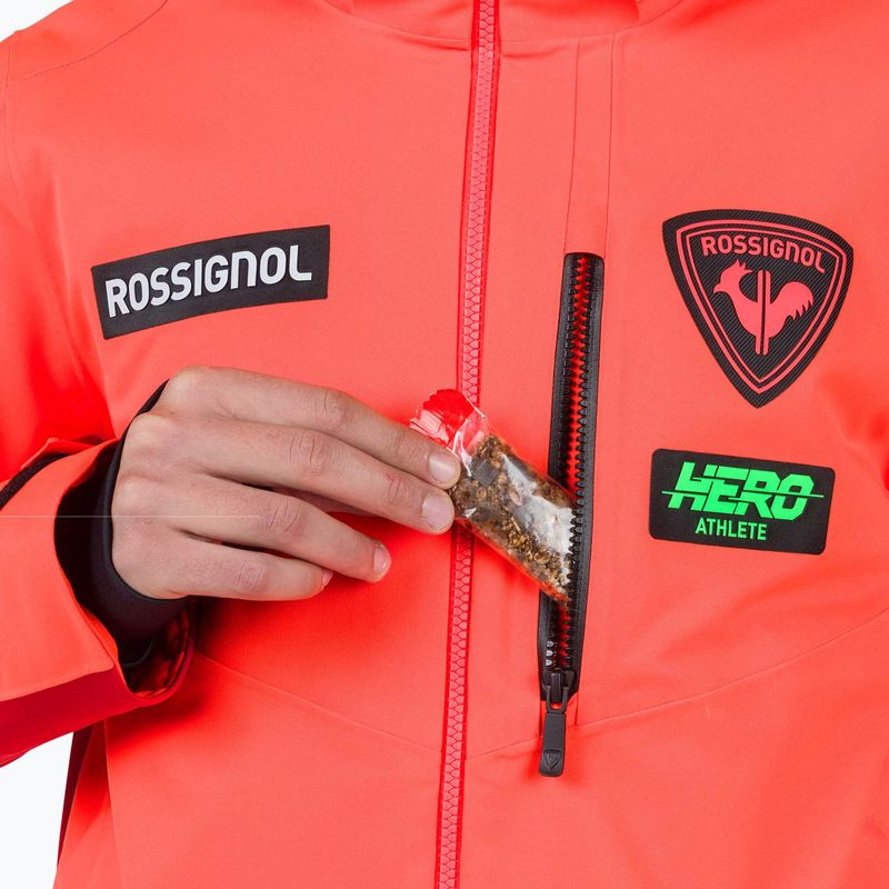 Мъжко скиорско яке Rossignol Hero Blackside neon red 8