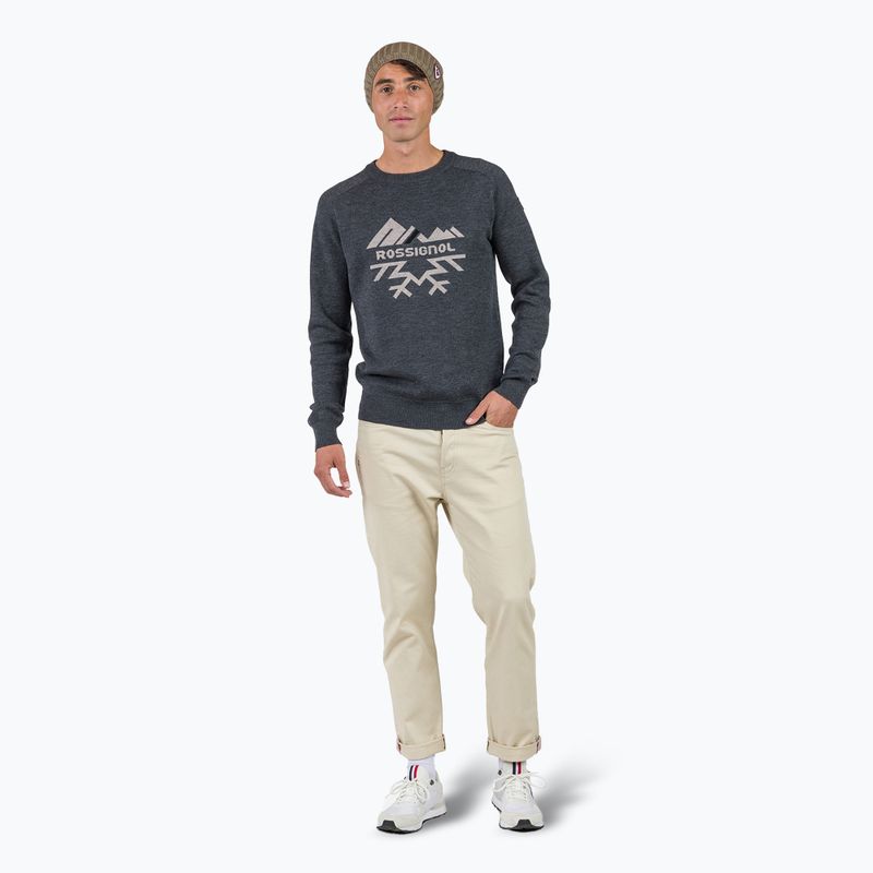 Мъжки пуловер Rossignol Jacquard Crew Neck onyx grey 2