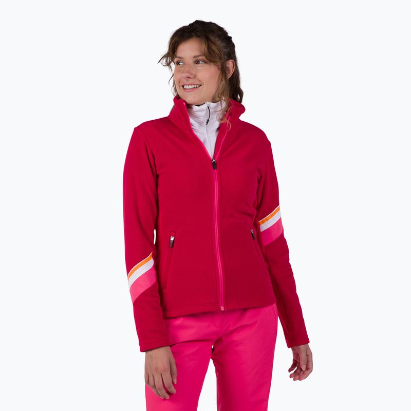 Дамски суитчър Rossignol Strawpile Fleece Fz ruby red