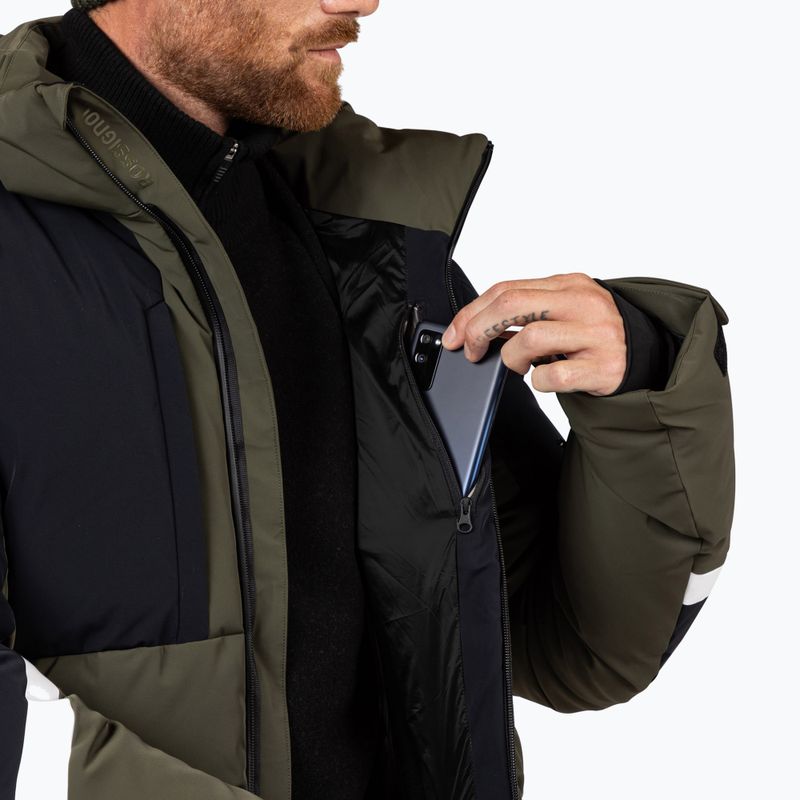 Мъжко скиорско яке Rossignol Ciastel Down Mix olive shadow 12