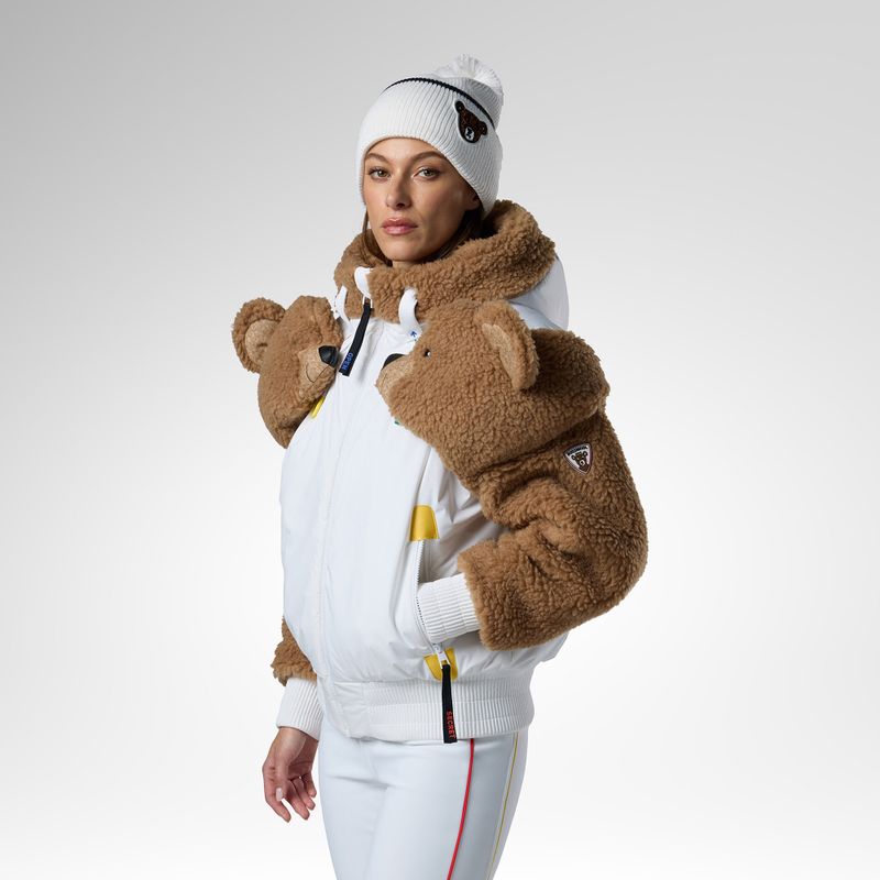 Дамско скиорско яке Rossignol JCC Teddy Hoodie white 4