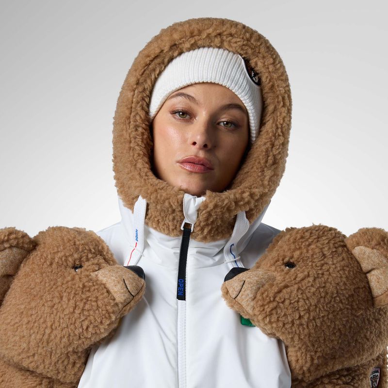 Дамско скиорско яке Rossignol JCC Teddy Hoodie white 5