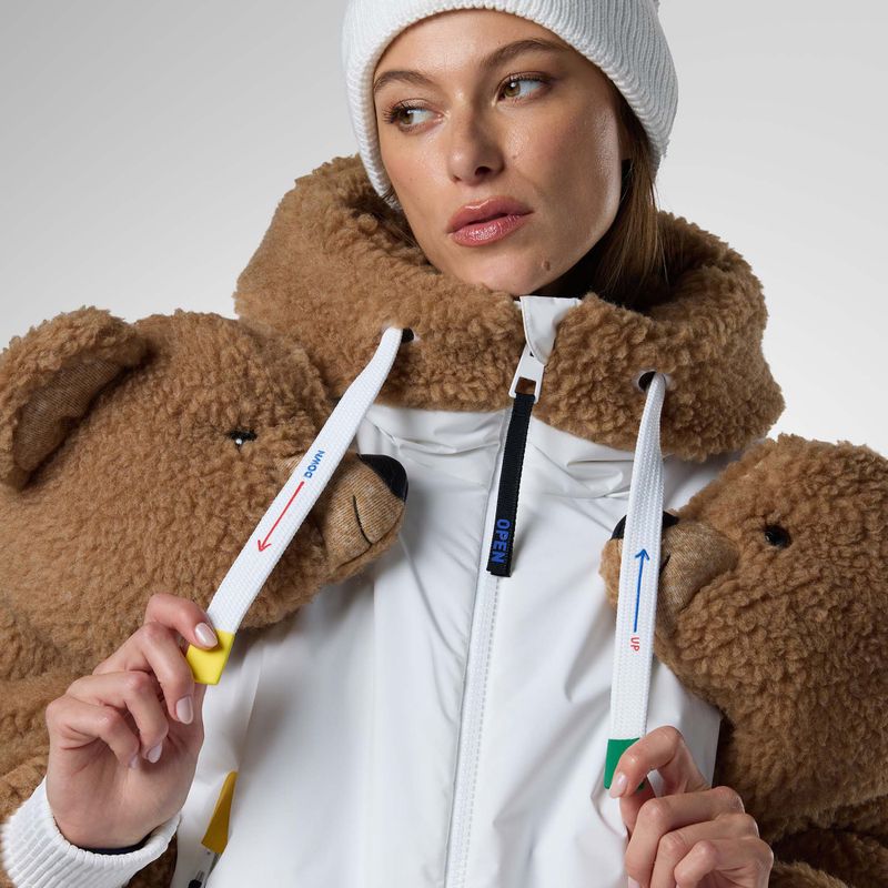 Дамско скиорско яке Rossignol JCC Teddy Hoodie white 6
