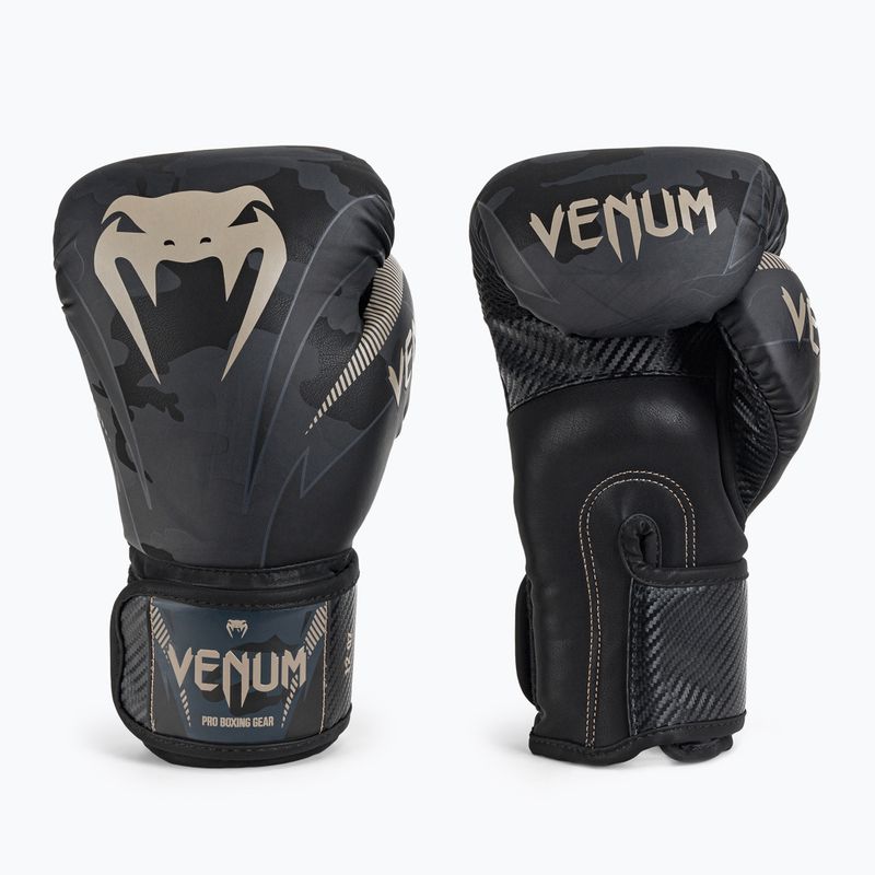 Venum Impact боксови ръкавици черно-сиви VENUM-03284-497