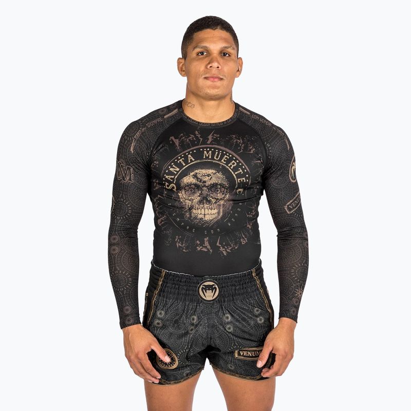 Venum Santa Muerte Dark Side мъжки рашгард с дълъг ръкав черен/кафяв