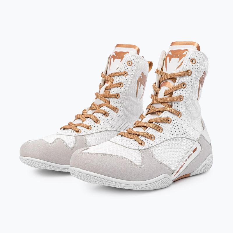 Боксьорски обувки Venum Elite Boxing white/gold 9