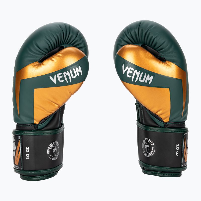 Боксови ръкавици Venum Elite зелени/бронзови/сребърни 3