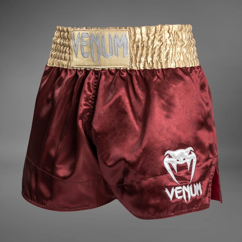 Мъжки шорти за тренировка Venum Classic Muay Thai burgundy/gold/white 3