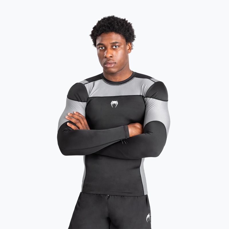 Мъжки тренировъчен гащеризон с дълъг ръкав Venum Tempest Rashguard black/grey