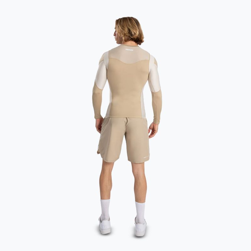 Мъжки тренировъчен гащеризон с дълъг ръкав Venum Tempest Rashguard beige/sand 4