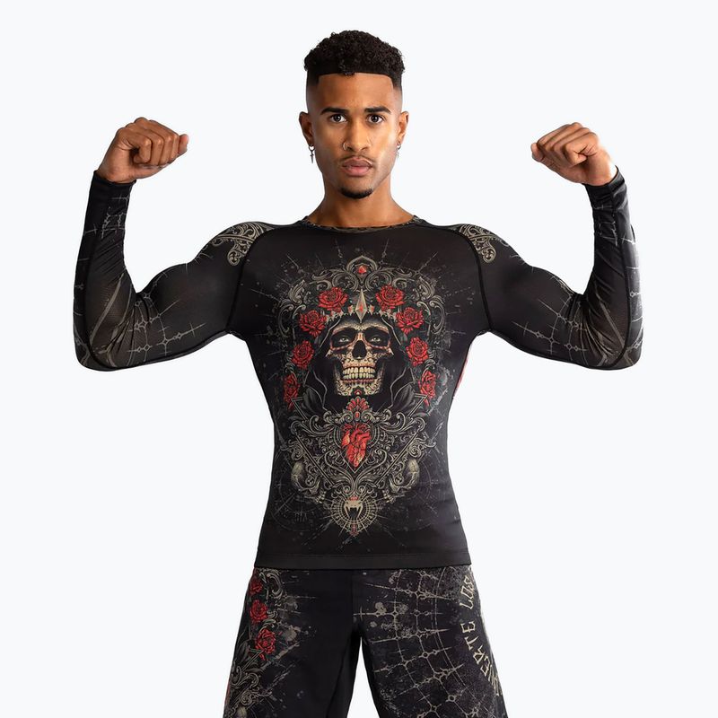 Мъжки рашгард с дълъг ръкав Venum Santa Muerte 5.0 deep black/gold 4