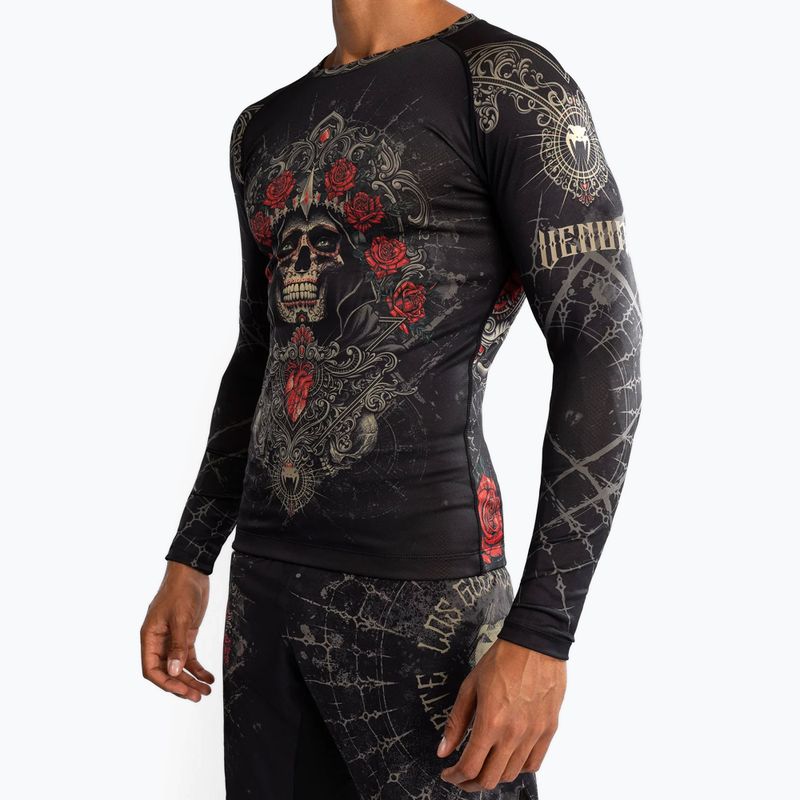 Мъжки рашгард с дълъг ръкав Venum Santa Muerte 5.0 deep black/gold 5