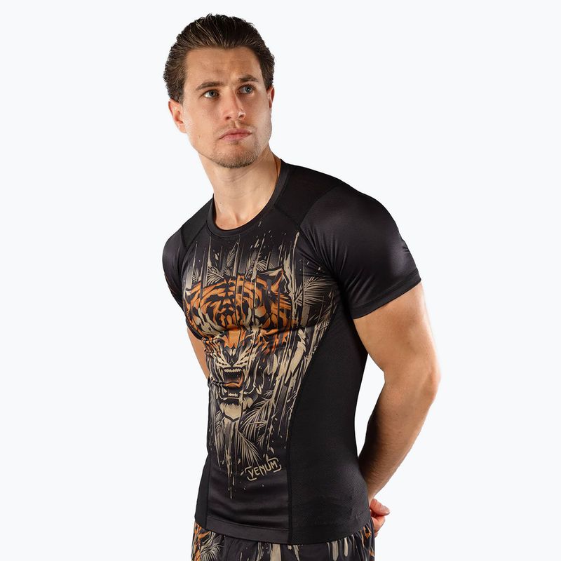 Мъжки рашгард Venum Tiger Men's Short Sleeve Rashguard black/neon orange 3
