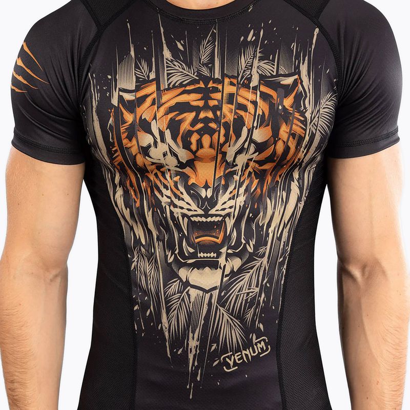 Мъжки рашгард Venum Tiger Men's Short Sleeve Rashguard black/neon orange 5