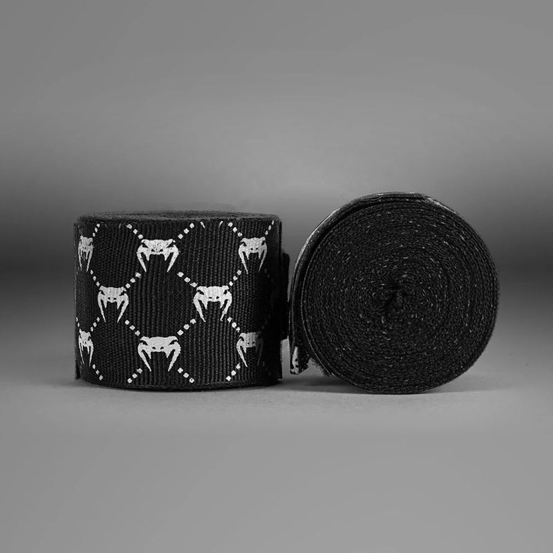 Боксови бандажи Venum Hand Wraps 250 cm black/white 2