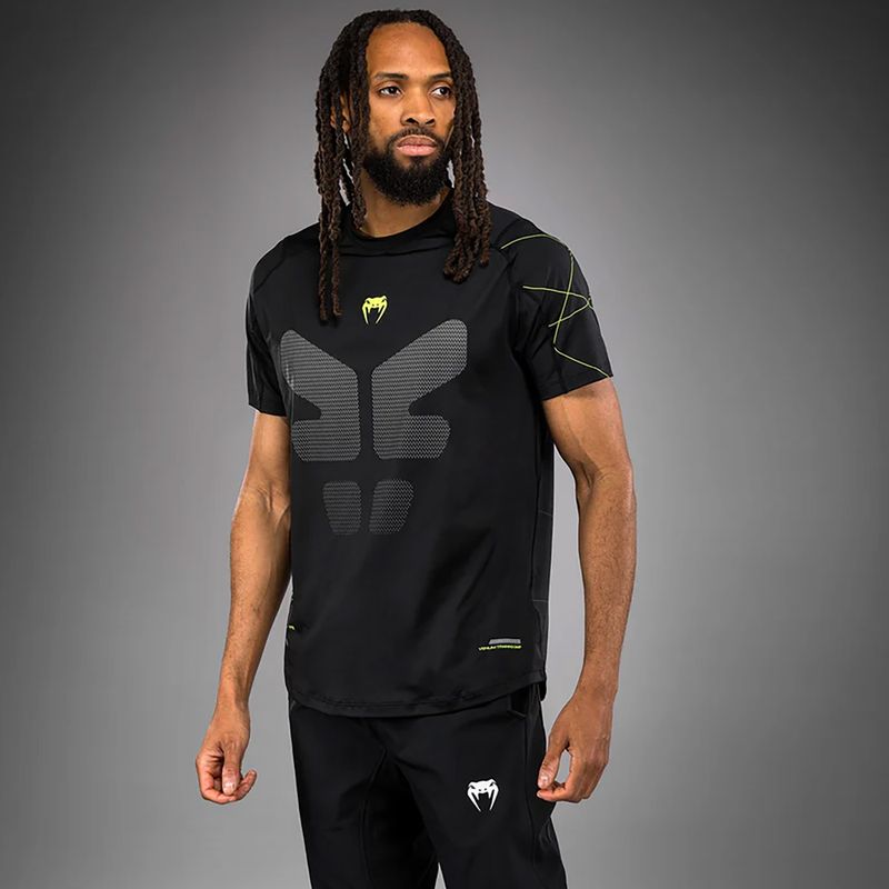 Venum Training Camp черна/нео зелена мъжка тениска за тренировки 3