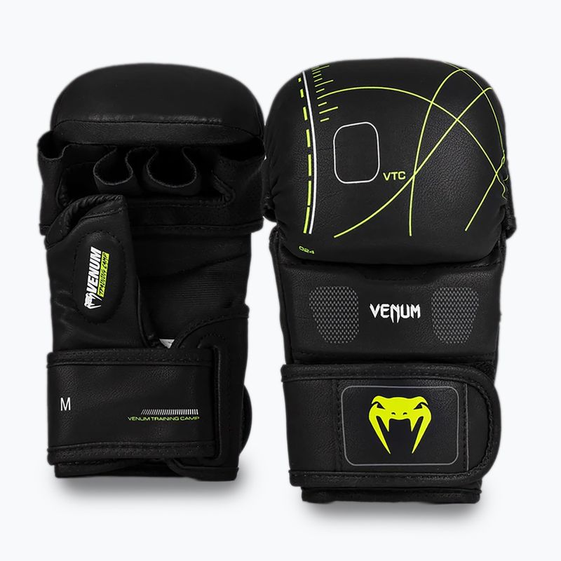 Venum Training Camp 4.0 черни/нео зелени ръкавици за спаринг