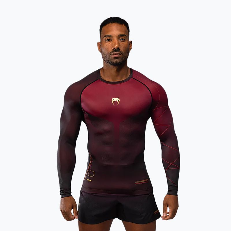 Мъжки тренировъчни гащеризони с дълъг ръкав Venum Tactical XT Rashguards black/burgundy/gold