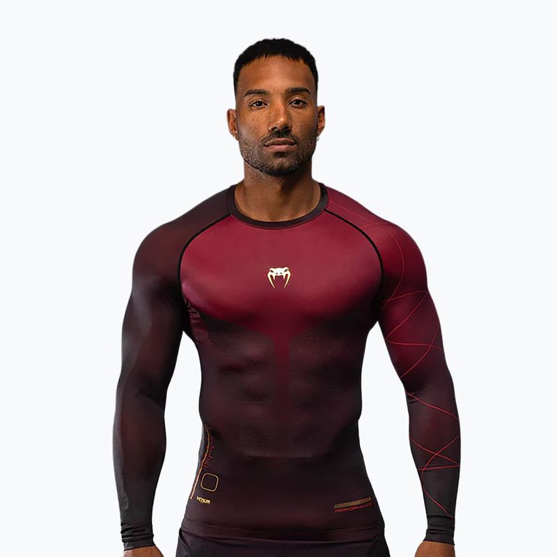 Мъжки тренировъчни гащеризони с дълъг ръкав Venum Tactical XT Rashguards black/burgundy/gold
