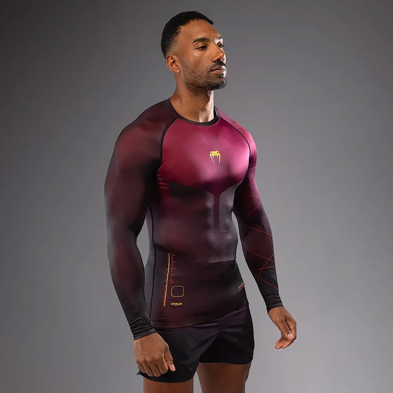 Мъжки тренировъчни гащеризони с дълъг ръкав Venum Tactical XT Rashguards black/burgundy/gold 3