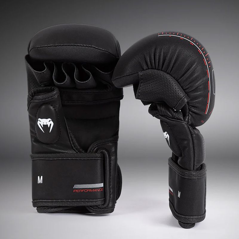 Venum Tactical XT черни/огненочервени ръкавици за спаринг 2