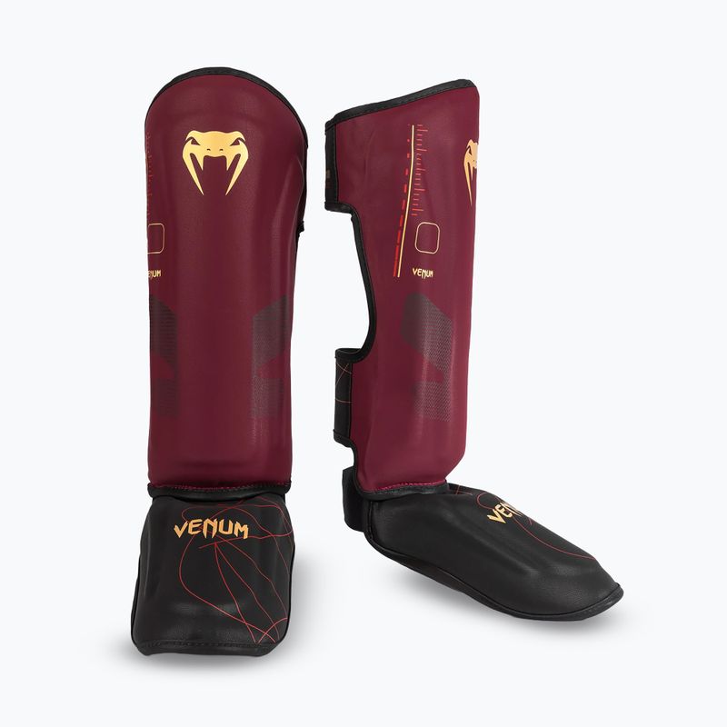 Дамски протектори за пищяли и стъпала Venum Tactical XT Shinguards black/burgundy/gold 2