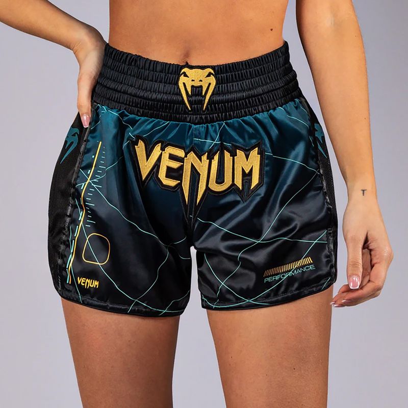 Мъжки шорти Venum Tactical XT за тренировки по муай тай черно/горски зелено 6