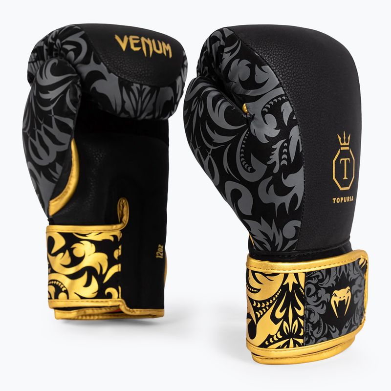 Боксови ръкавици Venum x Ilia Topuria Unmatched Boxing black/gold 3