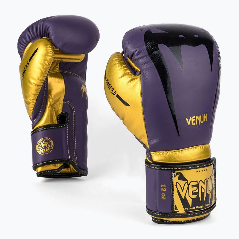 Боксови ръкавици Venum Giant 3.0 тъмнолилаво/златно 2