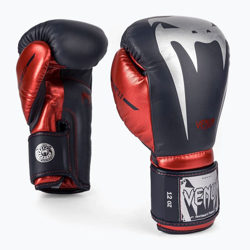 Venum Giant 3.0 боксови ръкавици тъмно синьо/червено 2