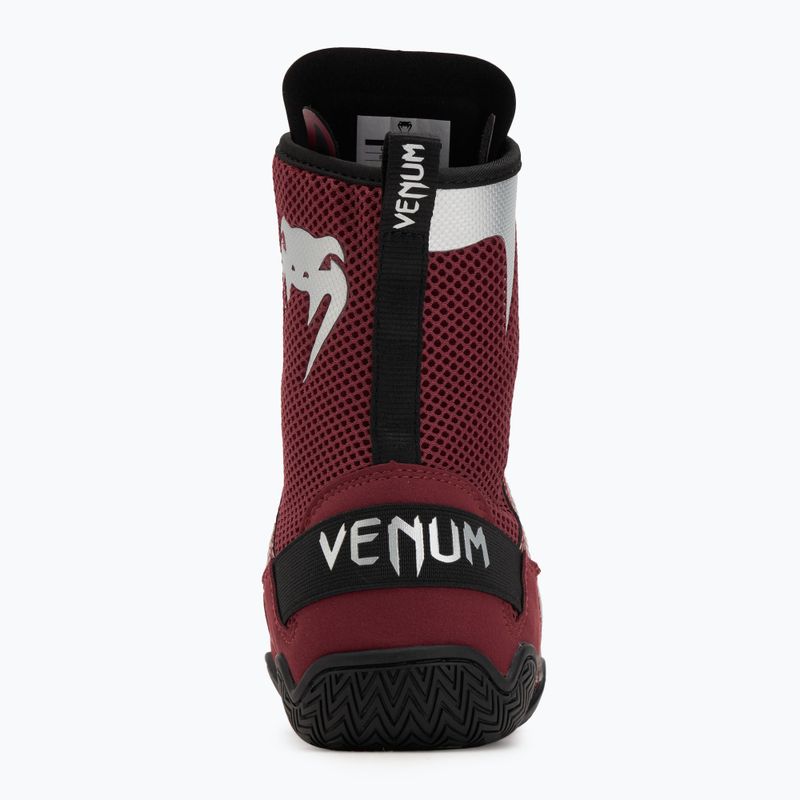 Venum Elite Боксови обувки винена кожа/сребърно лого 6