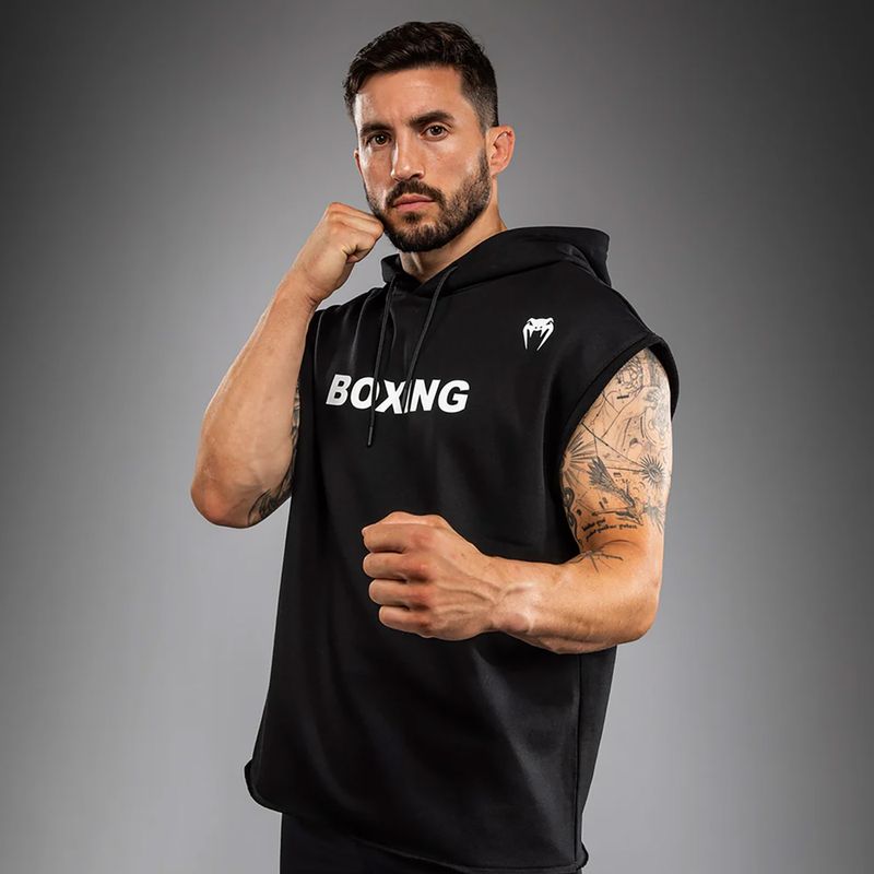 Мъжки суичър Venum Boxing VT Sleeveless Hoodie черно/бяло 4