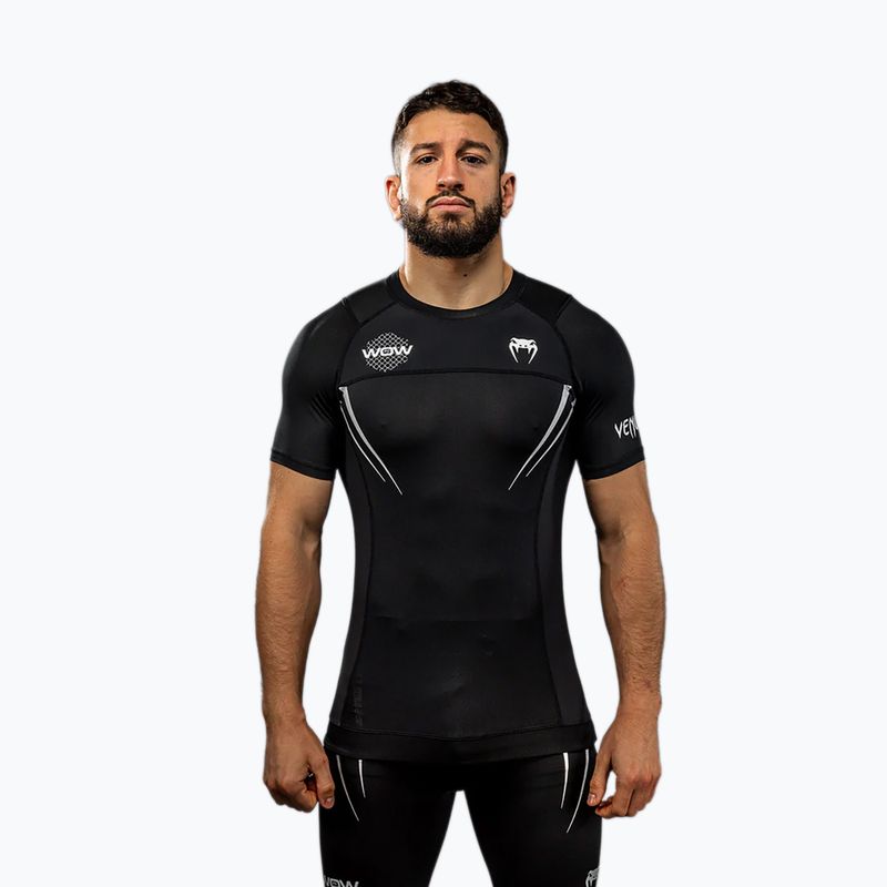 Мъжка тренировъчна тениска Venum X WOW FC Rashguards черно/сребристо сиво