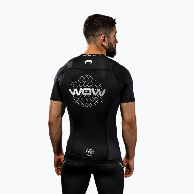 Мъжка тренировъчна тениска Venum X WOW FC Rashguards черно/сребристо сиво 5